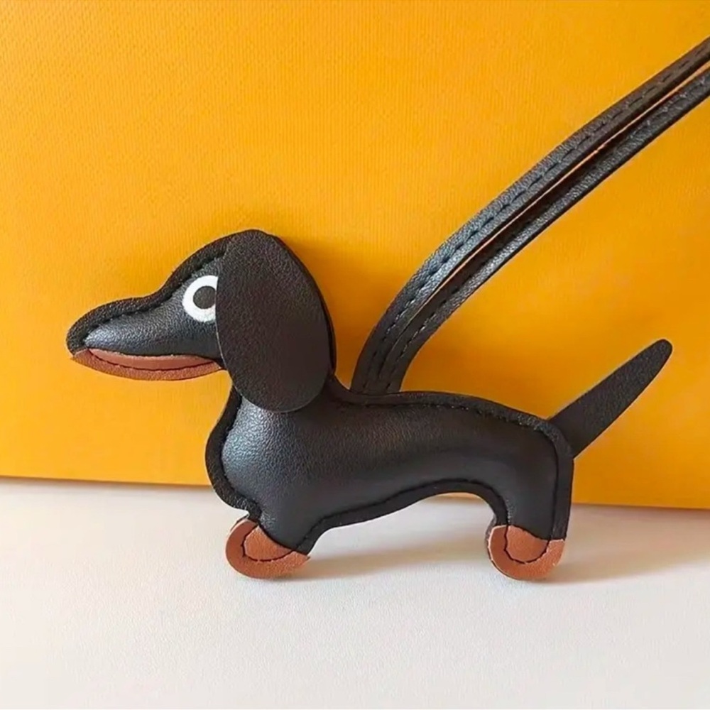 NEW Dachshund Leather Bag Charm